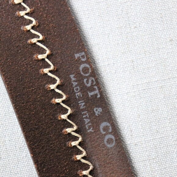 Post & Co Lizard Leather Belt Brown 100cm (Fits 34") O-Ring Italy Exotic - Picture 3 of 15